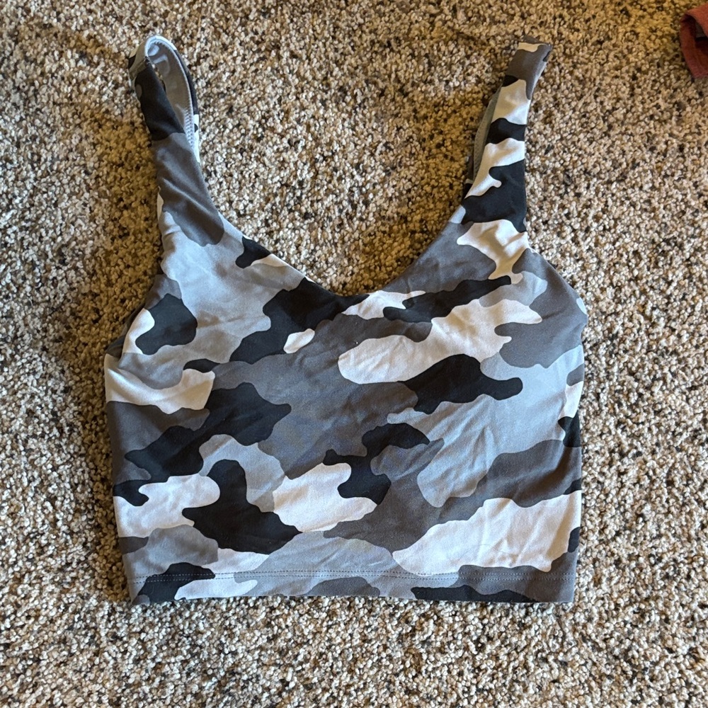 Camouflage Print Women's Sports Top